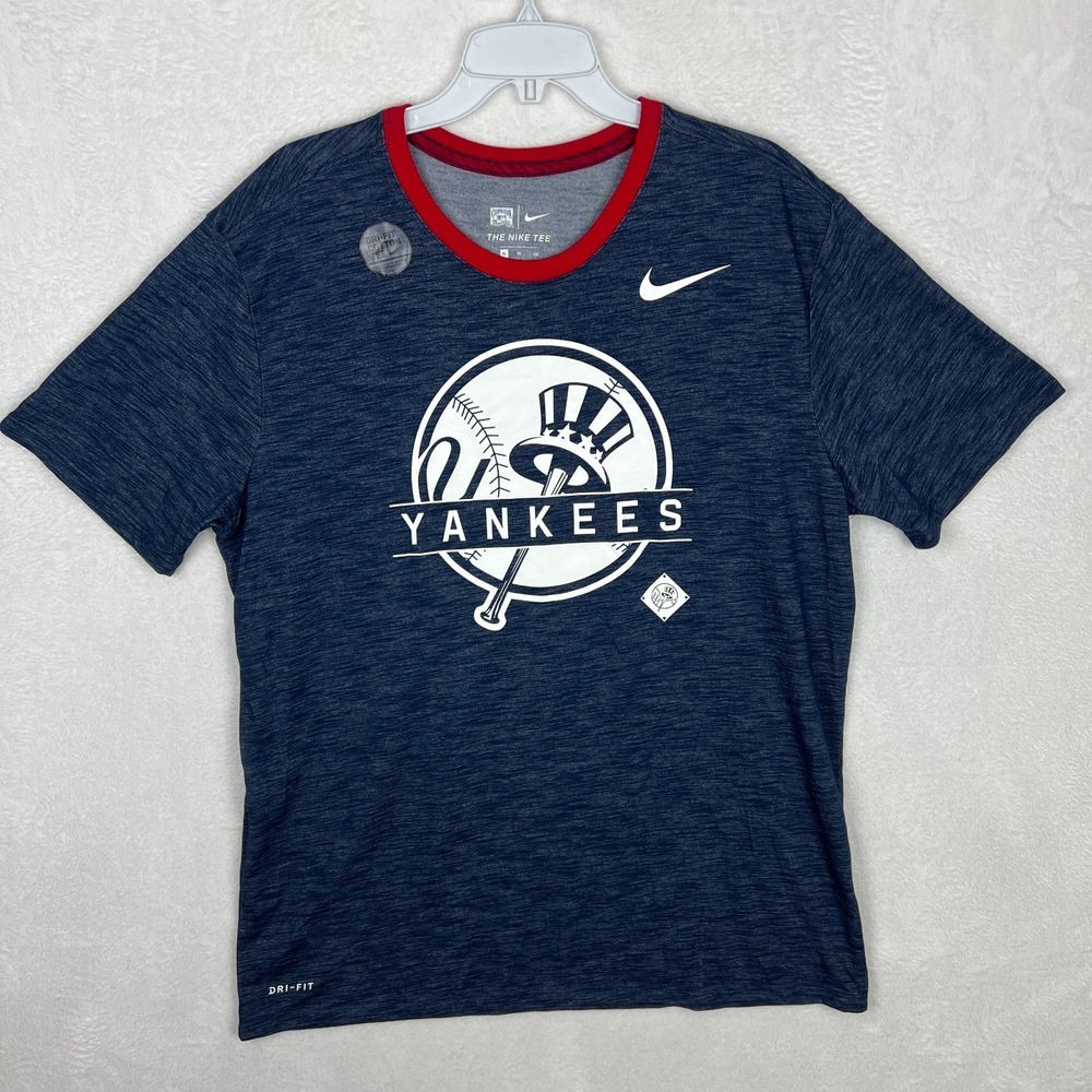 Nike New York Yankees T Shirt Mens XL New Blue Red Short Sleeve Cooperstown